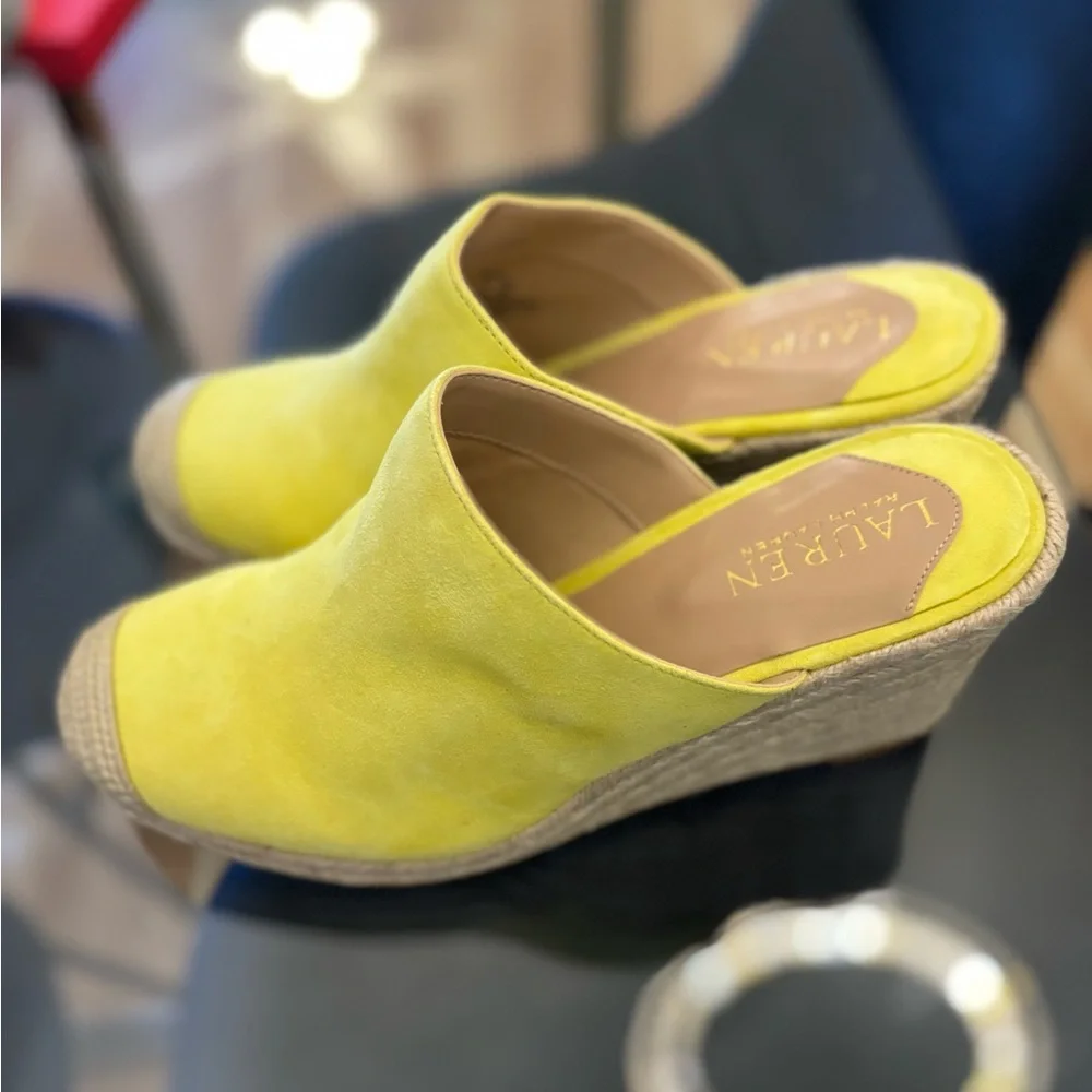 Lauren Ralph Lauren Pennie Suede Espadrille Wedge Shoe Size 7.5 NWT